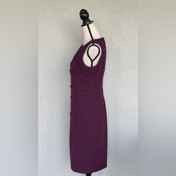 Calvin Klein- Burgundy Sunburst Sheath Dress size 8. Like new! - Picture 2 of 5